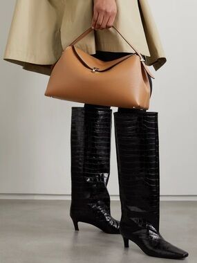 Toteme tan Pebbled Leather Shoulder Bag
